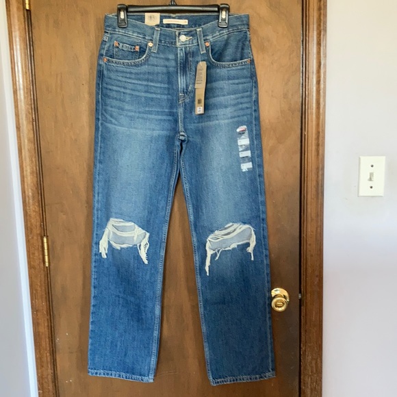 Relisted Levi’s low pro distressed midrise straight leg cotton jean size 28 - Picture 10 of 16